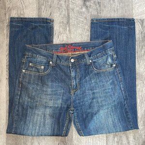 Men Size 34 x 30 RED CAMEL Factory Fade Blue Jeans Straight Leg Stitched Pockets